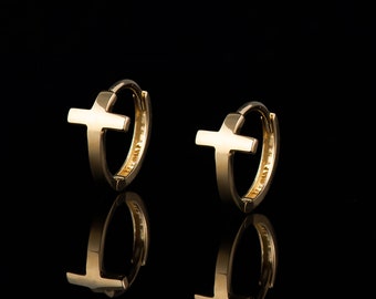 14k Solid Gold Geometrische Dreieck Ohrringe, Minimalist Schraube Zurück Ohrstecker