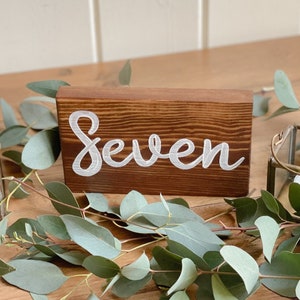 Wooden Table Numbers, Hand-painted Table Numbers, Wedding Table Numbers, Wedding Table Decor, Table Sign, Rustic Wedding Decor image 6