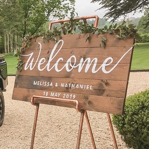 Wooden Wedding Welcome Sign, Personalised Wedding Sign, Rustic Welcome Board, Welcome To Our Wedding