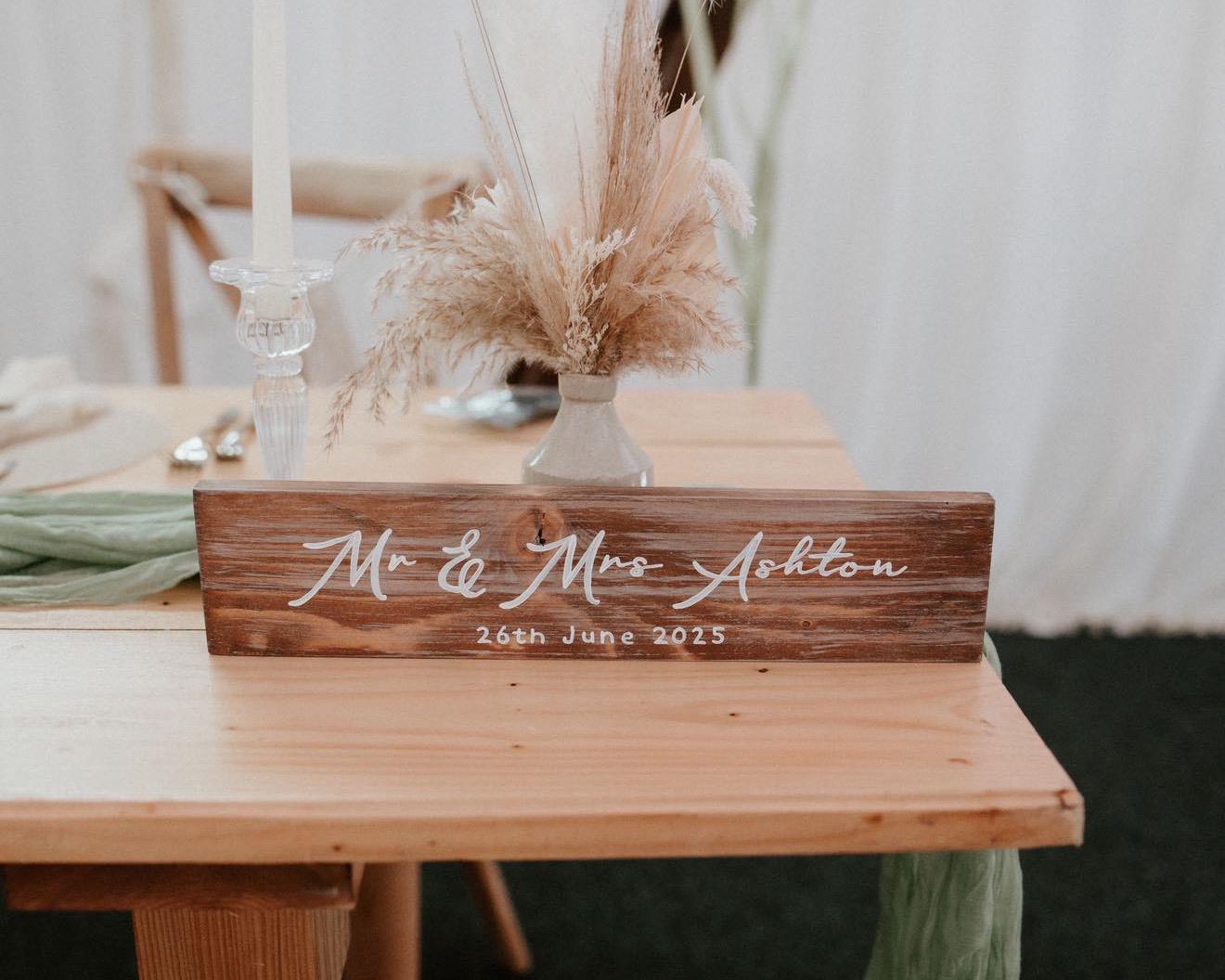 Reversible Top Table Sign Wooden Top Table Sign, Wedding Top Table Plaque, Wedding Table Decor ...