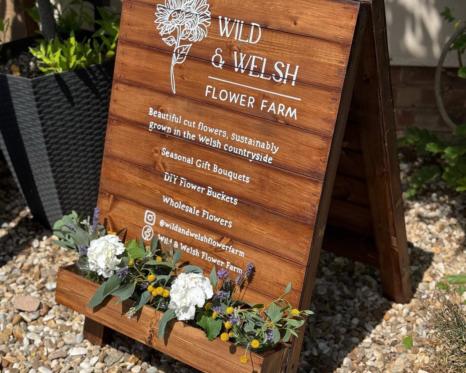 Flower Box A-frame, Custom A-frame With Flower Box, Business Sign ...