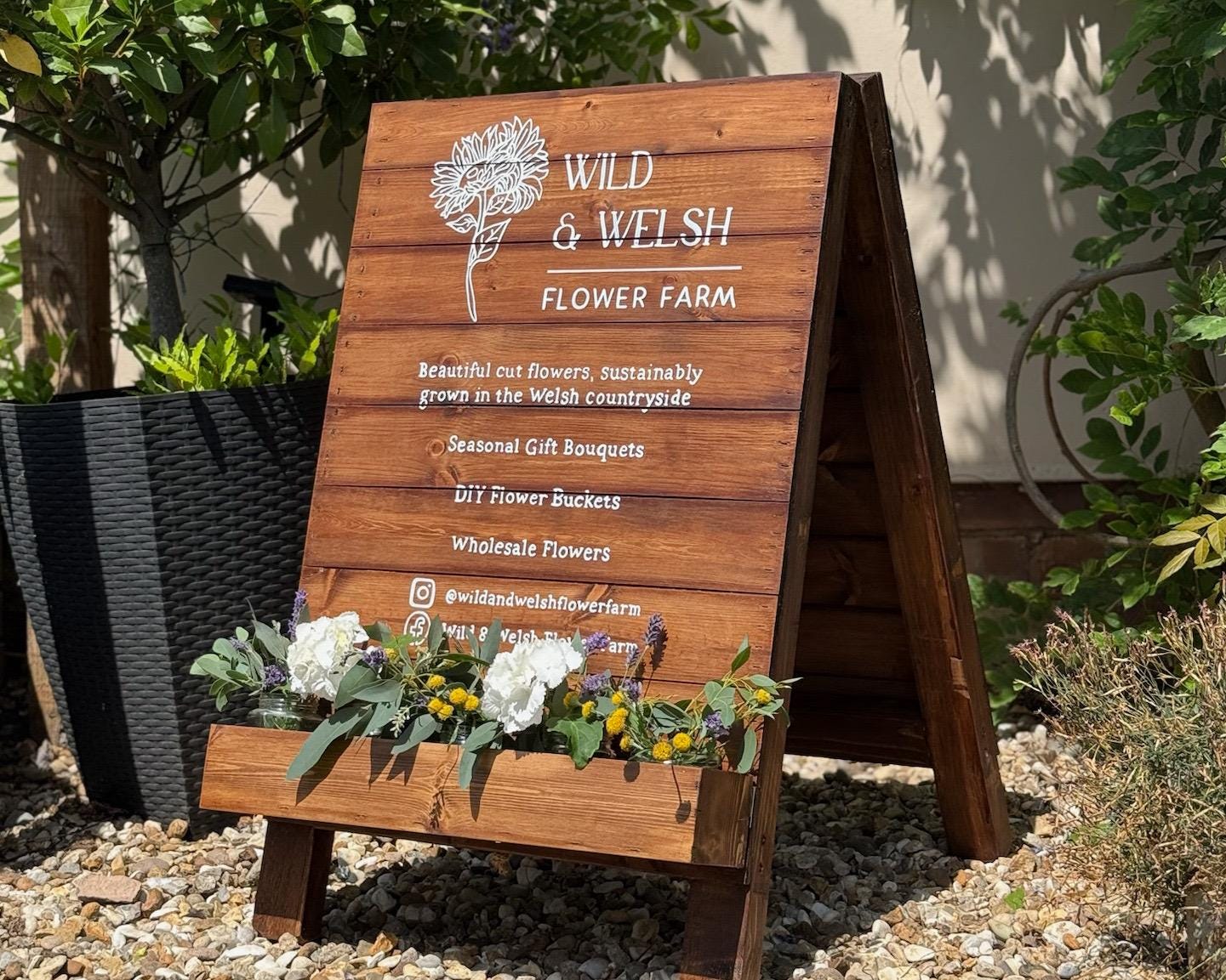 Flower Box A-frame, Custom A-frame With Flower Box, Business Sign ...