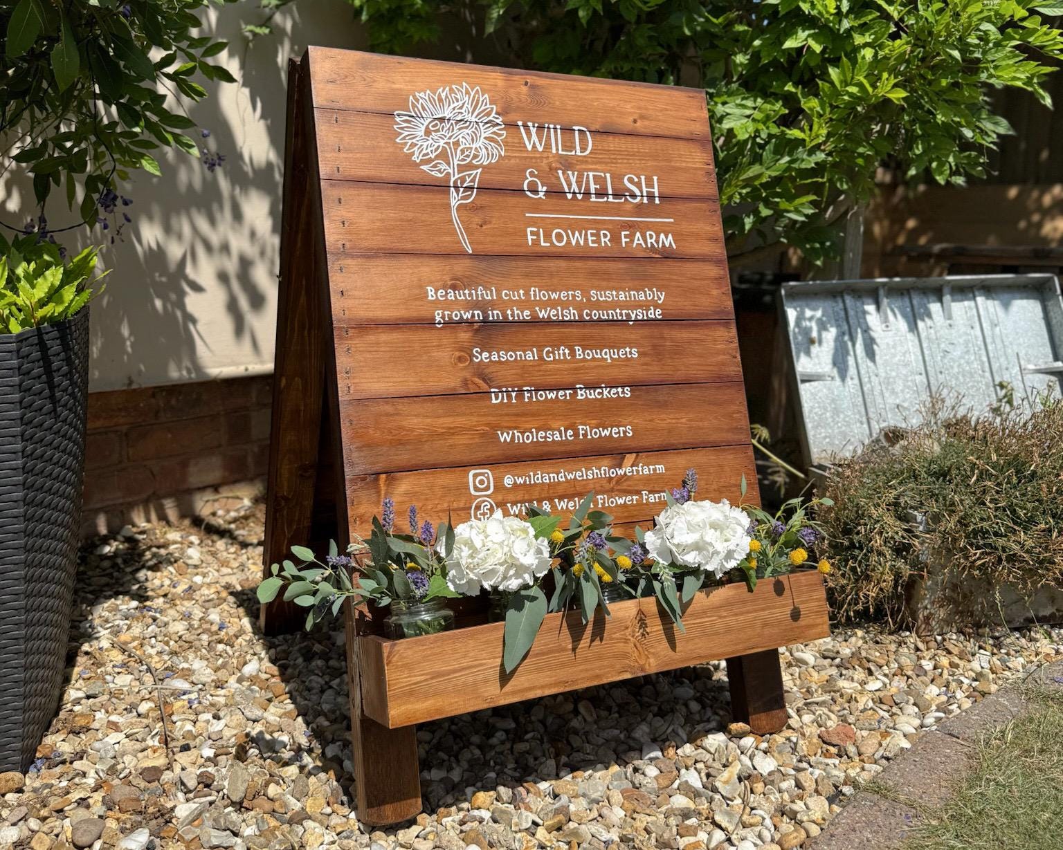 Flower Box A-frame, Custom A-frame With Flower Box, Business Sign ...