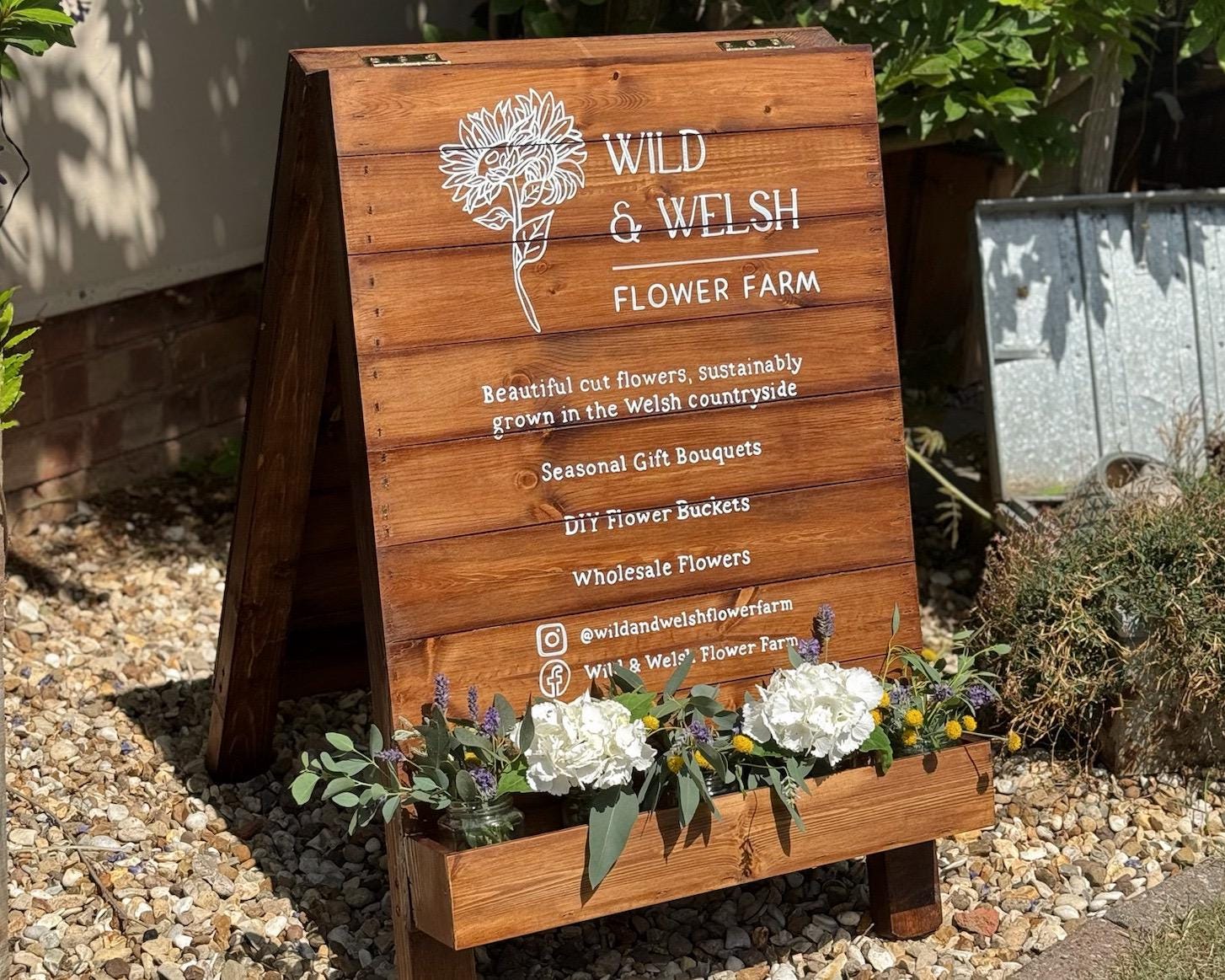 Flower Box A-frame, Custom A-frame With Flower Box, Business Sign ...