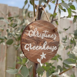 Personalised Round Garden Sign, Round Wooden Garden Plaque, Custom Outdoor Sign, Handmade Garden Sign, Allotment Sign, Greenhouse sign