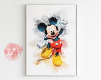 Download Mickey Watercolor Etsy
