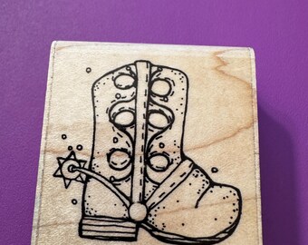 Wood Mounted Rubber Stamp - Western Theme Lot