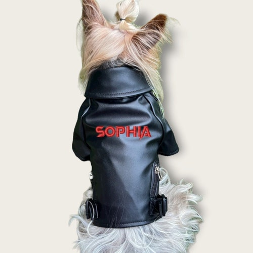 CUSTOM Dog Motorcycle Jacket Biker Dog Jacket Embroidered Etsy