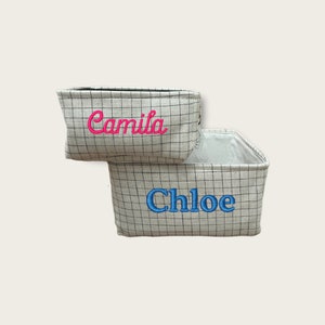 Custom dog toy basket, personalized dog toy box, dog toy storage, embroidered toy basket, box for dog toys, pet toy storage, custom dog gift