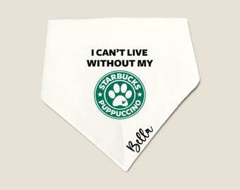 Custom Starbucks dog bandana | personalized dog scarf | pup cup dog bandana | Starbucks puppuccino dog bandana | tie on dog bandana