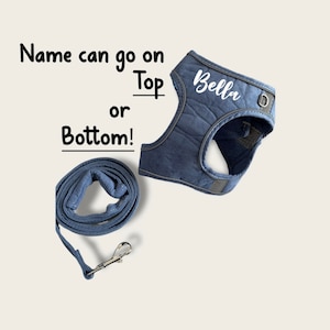 Custom dog harness with leash | personalized puppy harness | reflective harness | adjustable dog harness | harness and leash set