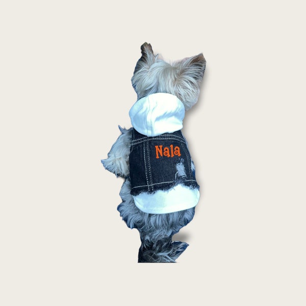 Denim Dog Jacket Etsy