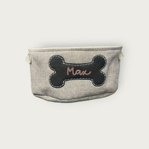 CUSTOM Embroidered dog Basket | Personalized toy box | Storage box for pets | gifts for pets | Box for toys | custom gifts for pets