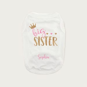 Custom big sister dog shirt | big sister shirt | personalized dog shirt | sibling shirts | big sister dog | dog sister shirt