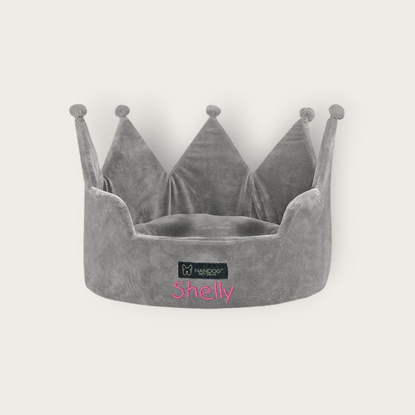 CUSTOM Embroidered Crown bed | fancy dog bed | Luxury dog bed | Luxury cat bed | Royalty pet bed | personalized dog furniture | puppy bed