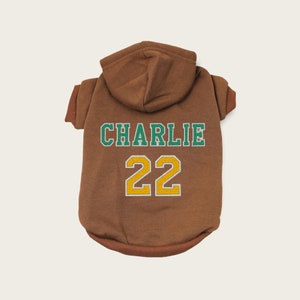 Custom name Dog sweatshirt | embroidered name number hoodie for dogs | personalized dog jersey | puppy clothes | cat hoodie with name number