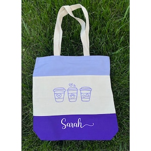 Aangepaste koffie tote tas, hond moeder tote tas, koffie hond moeder canvas tas, koffie en mijn honden tote tas, hond moeder cadeau, hond minnaar cadeau, gepersonaliseerd