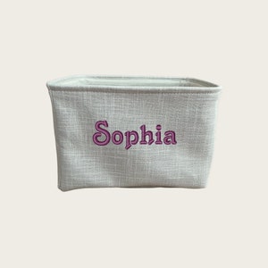 Custom dog toy basket, personalized dog toy box, dog toy storage, embroidered toy basket, box for dog toys, pet toy storage