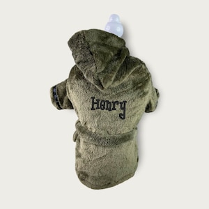 CUSTOM Dog Bathrobe | Embroidered velour pet robe | personalized dog bathrobe | personalized dog gifts | gift for dog lovers