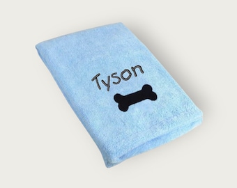 CUSTOM embroidered Dog Towel, personalized towel, microfiber dog towel, embroidered towel, personalized towel for dogs