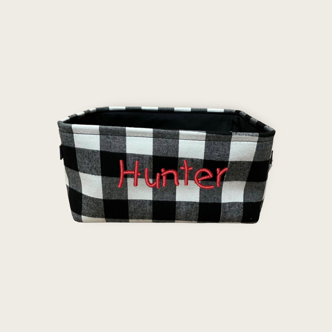 Custom Buffalo Plaid Dog Toy Basket Personalized Dog Toy Box Etsy