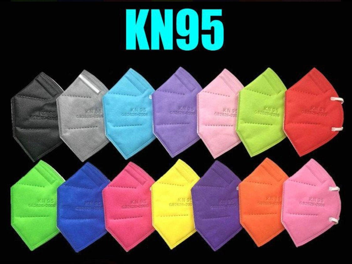 10x KN95 Face Masks Stylish Colors for Men & Women Etsy