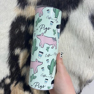 20oz Coffee & Pigs Blue Butt Tumbler