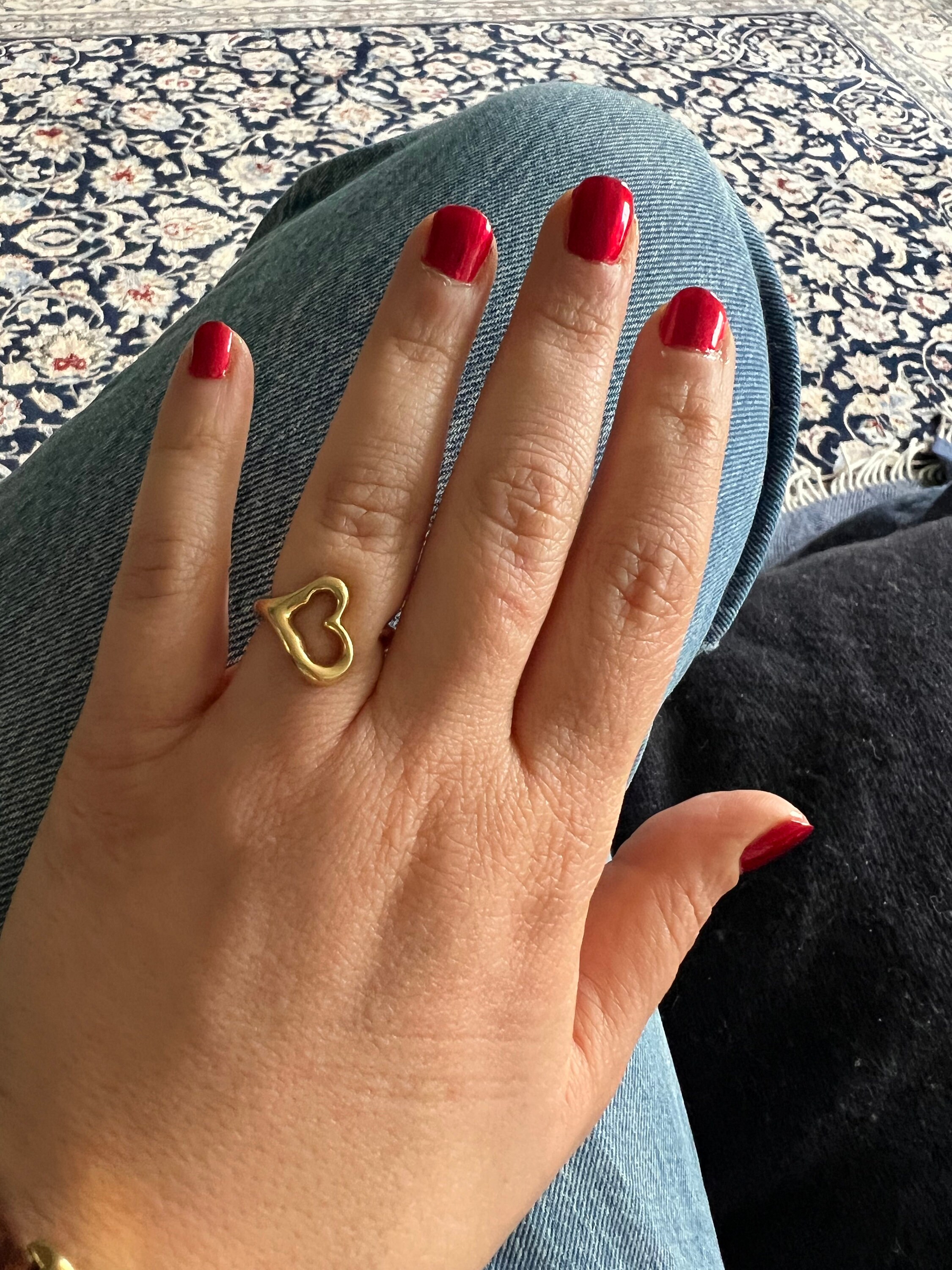 Tiffany &co Elsa Peretti Open Heart Ring 18ct Gold - Etsy