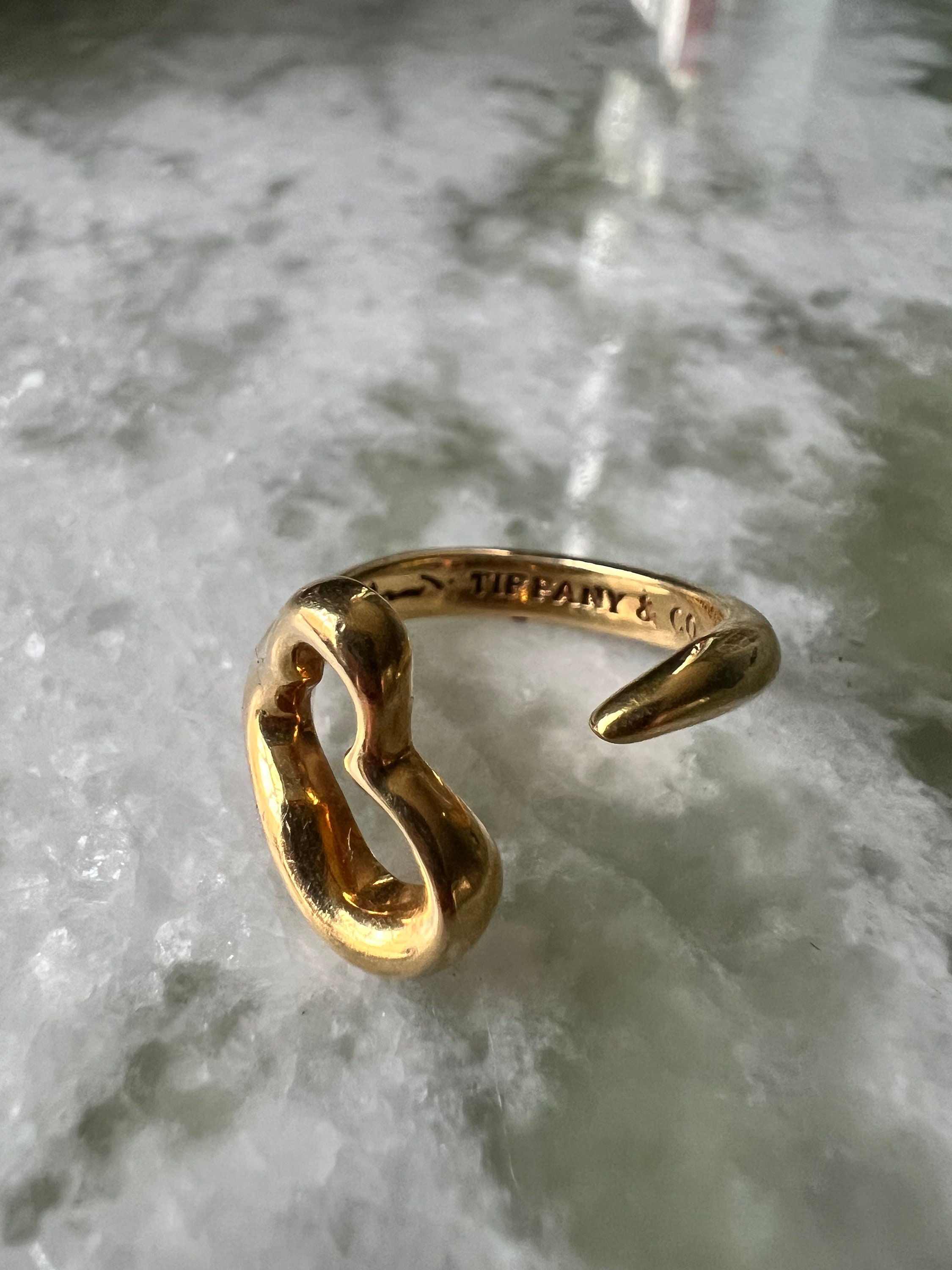 Tiffany &co Elsa Peretti Open Heart Ring 18ct Gold - Etsy