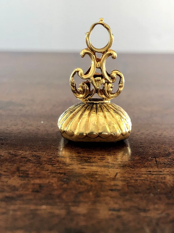 Antique Victorian 18ct gold fob seal pendant carn… - image 9