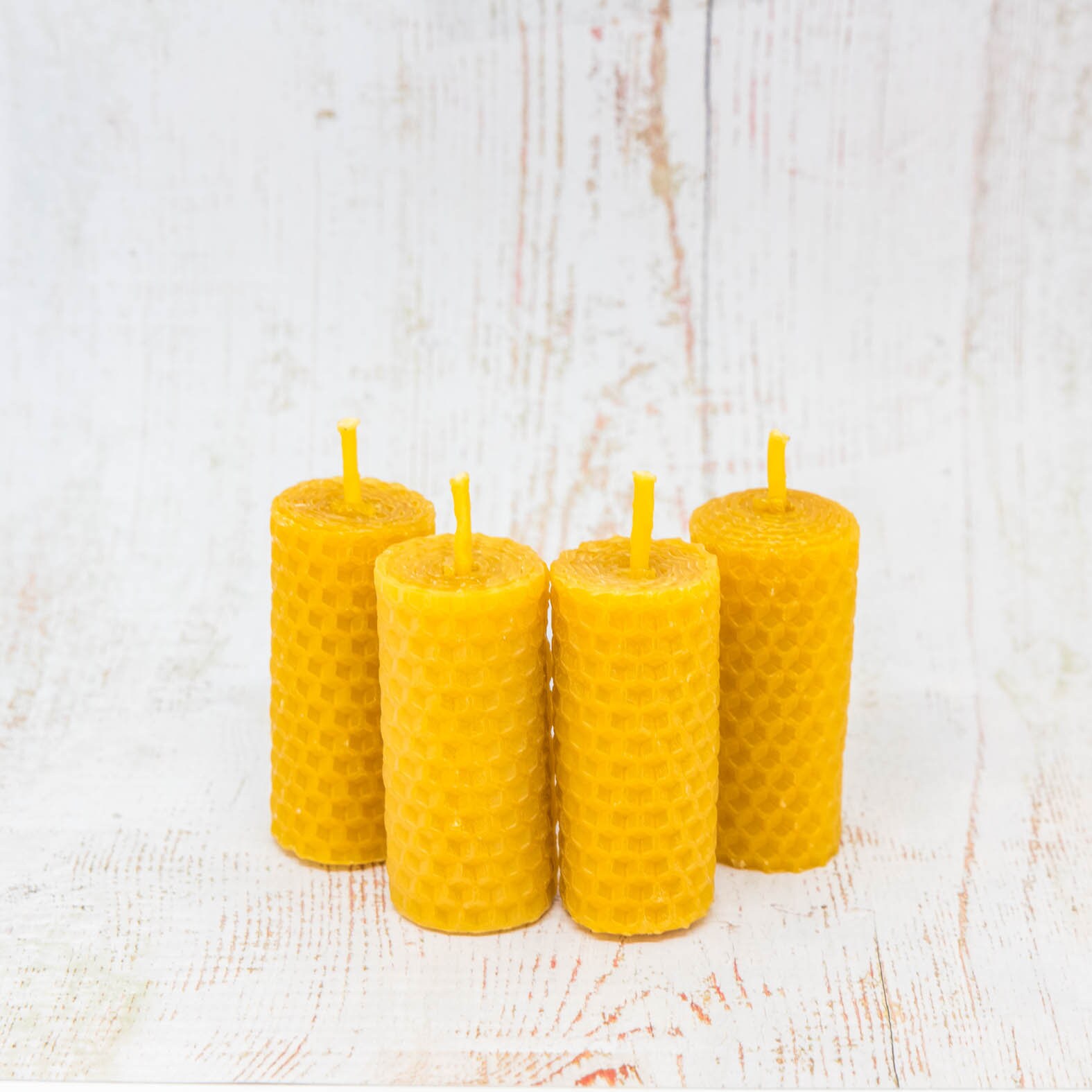 Lot 4 Bougies Gaufrées en Cire d'abeille 100% Naturelle et Française
