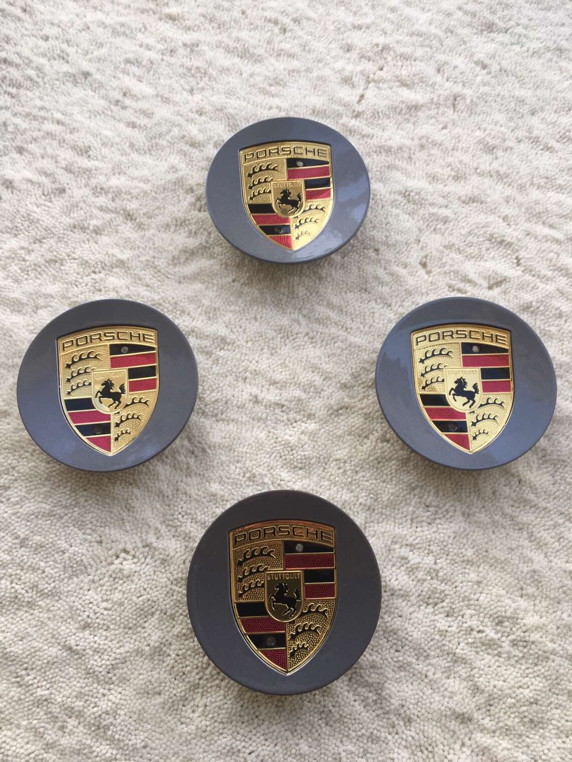 4 pcs 3inch 76mm Gray Porsche wheel center caps fits Etsy