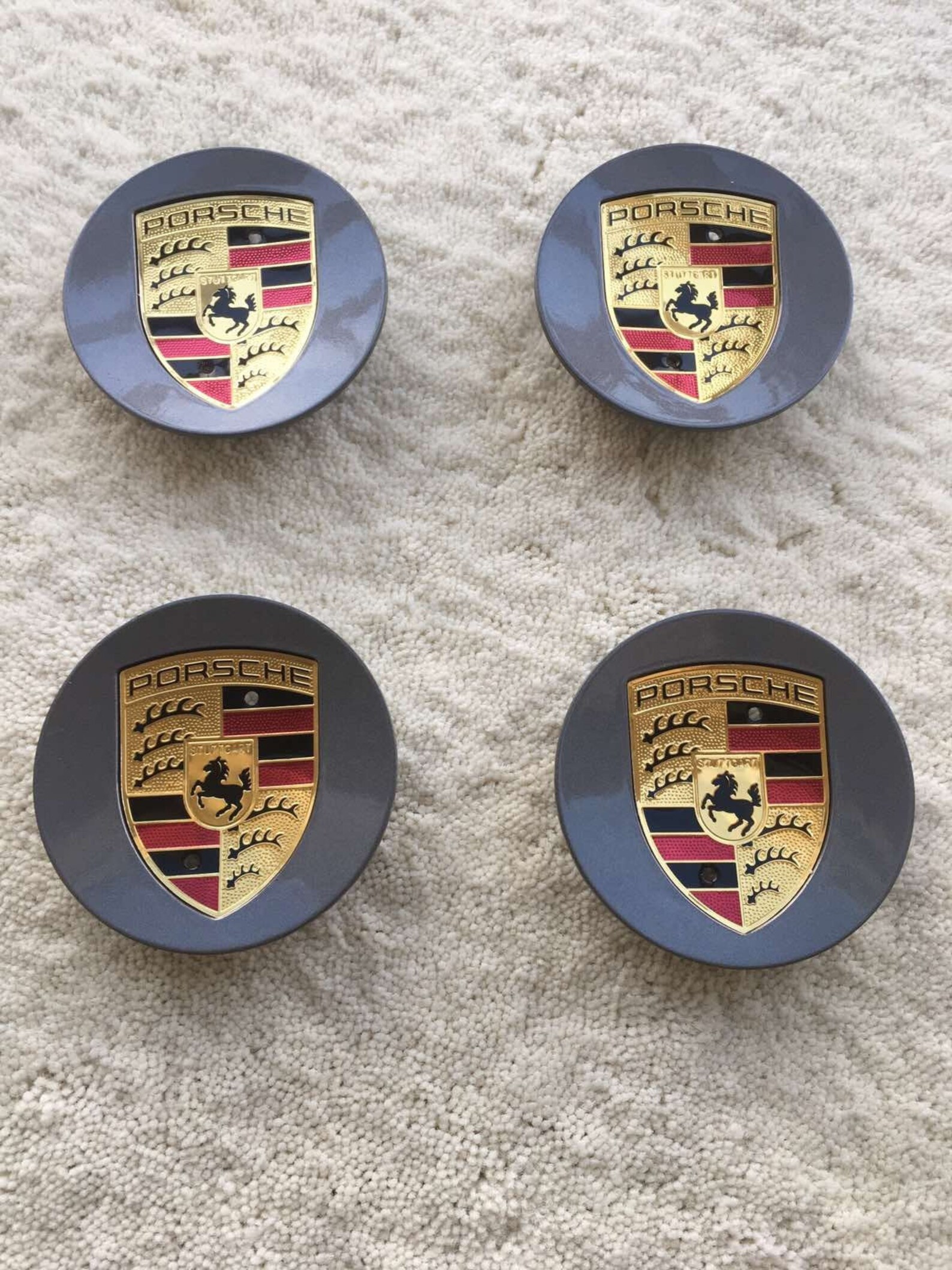 4 pcs 3inch 76mm Gray Porsche wheel center caps fits Etsy