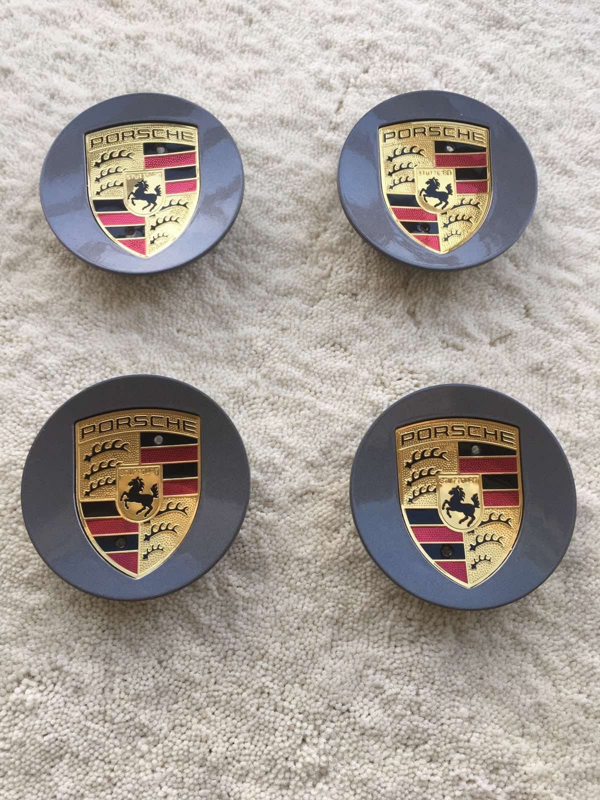 4 pcs 3inch 76mm Gray Porsche wheel center caps fits Etsy