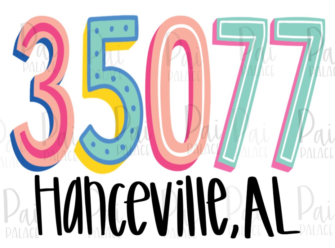 HANCEVILLE AL Zip Code Png Etsy