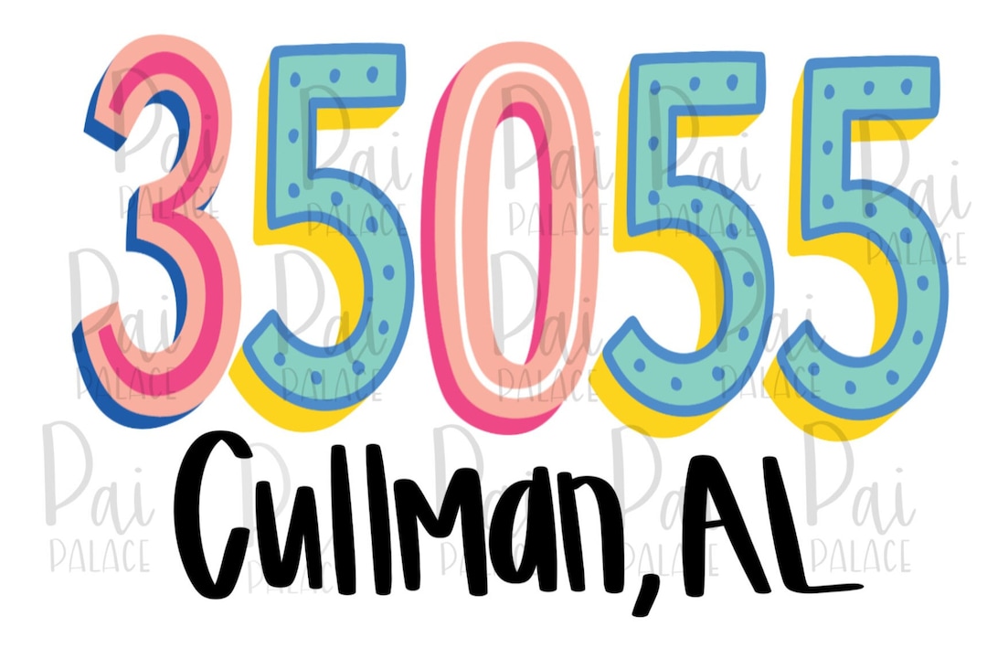 Cullman AL Zip Code Png Etsy