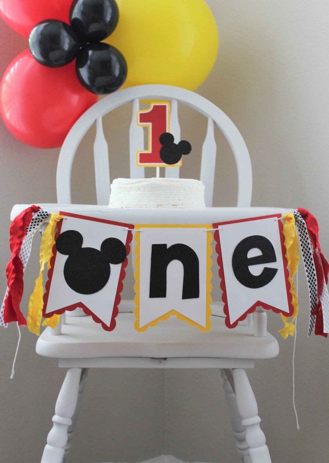 Mickey Birthday Party Decorations, Mickey High Chair Banner, Mickey ...