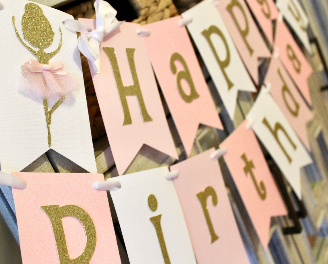 Ballett Geburtstag Banner Mit Drei Streifen – Perfekt Für Mottopartys Und Feiern