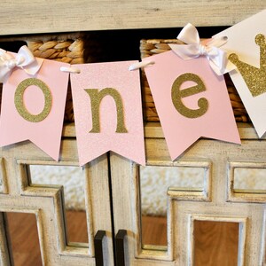 Pink and Gold Photo Banner, Crown Photo Banner, Princess Birthday ...