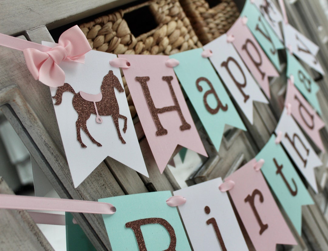 Horse Birthday Banner, Horse Birthday Party Decorations, Horse Birthday