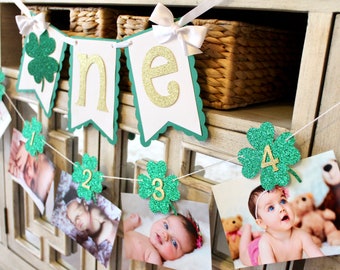 St. Patrick's Day Birthday Decorations, Shamrock Banner, St Patty's Day Decorations, St. Patrick's Day Party, Lucky One Birthday Decorations