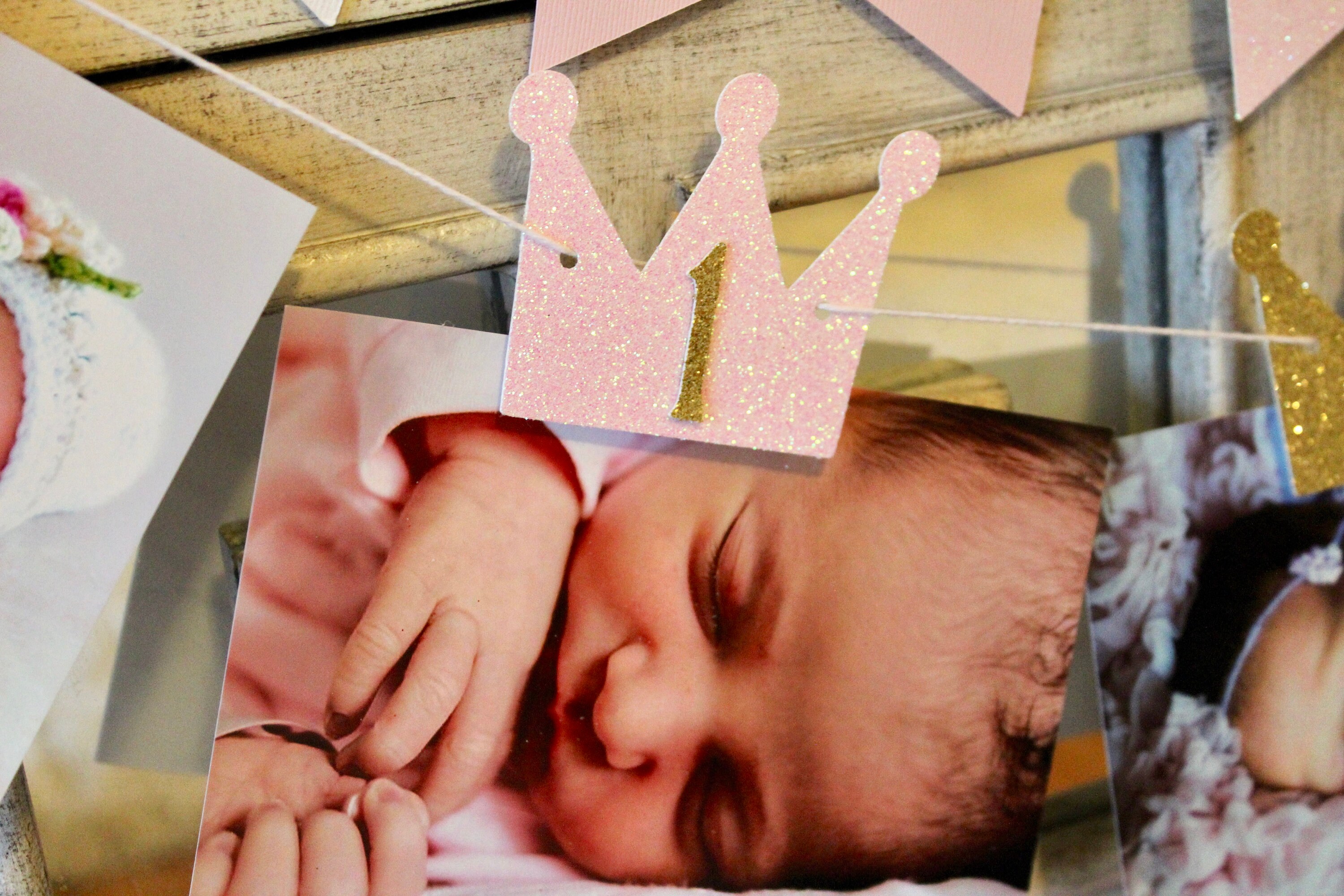 Pink and Gold Photo Banner Crown Photo Banner Princess | Etsy