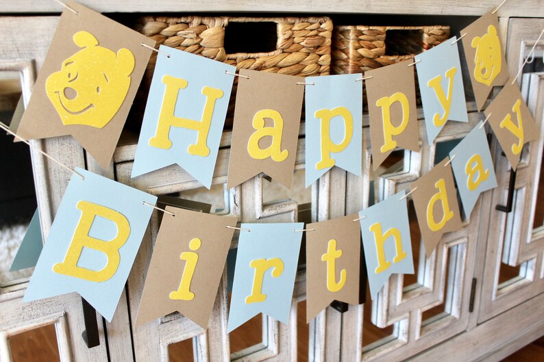 Winnie the Pooh Birthday Decorations Winnie the Pooh Party Decorations 1st Birthday Decorations Winnie the Pooh Banner