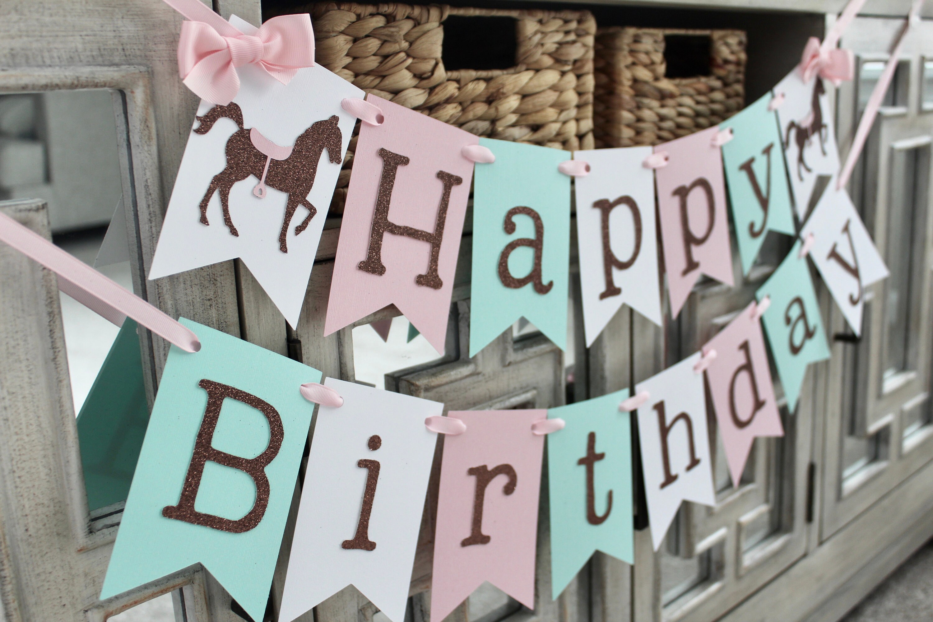 Horse Birthday Banner Horse Birthday Party Decorations Horse - Etsy