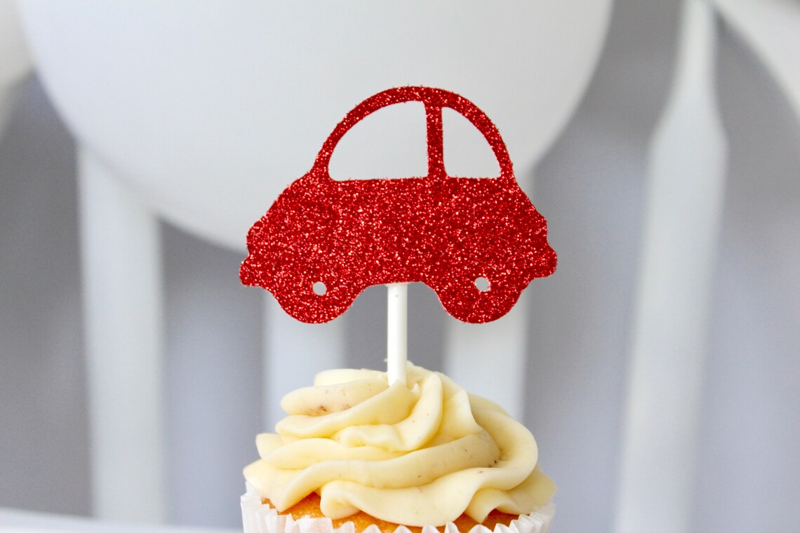 Little Red Car Garland Car Birthday Decorations Red Car Etsy