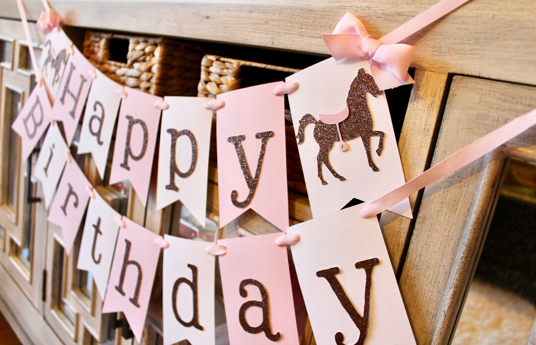 Horse Birthday Banner, Horse Birthday Party Decorations, Horse Birthday