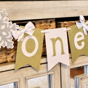 Snowflake Photo Banner, Winter Onederland Banners, Gold and Silver ...