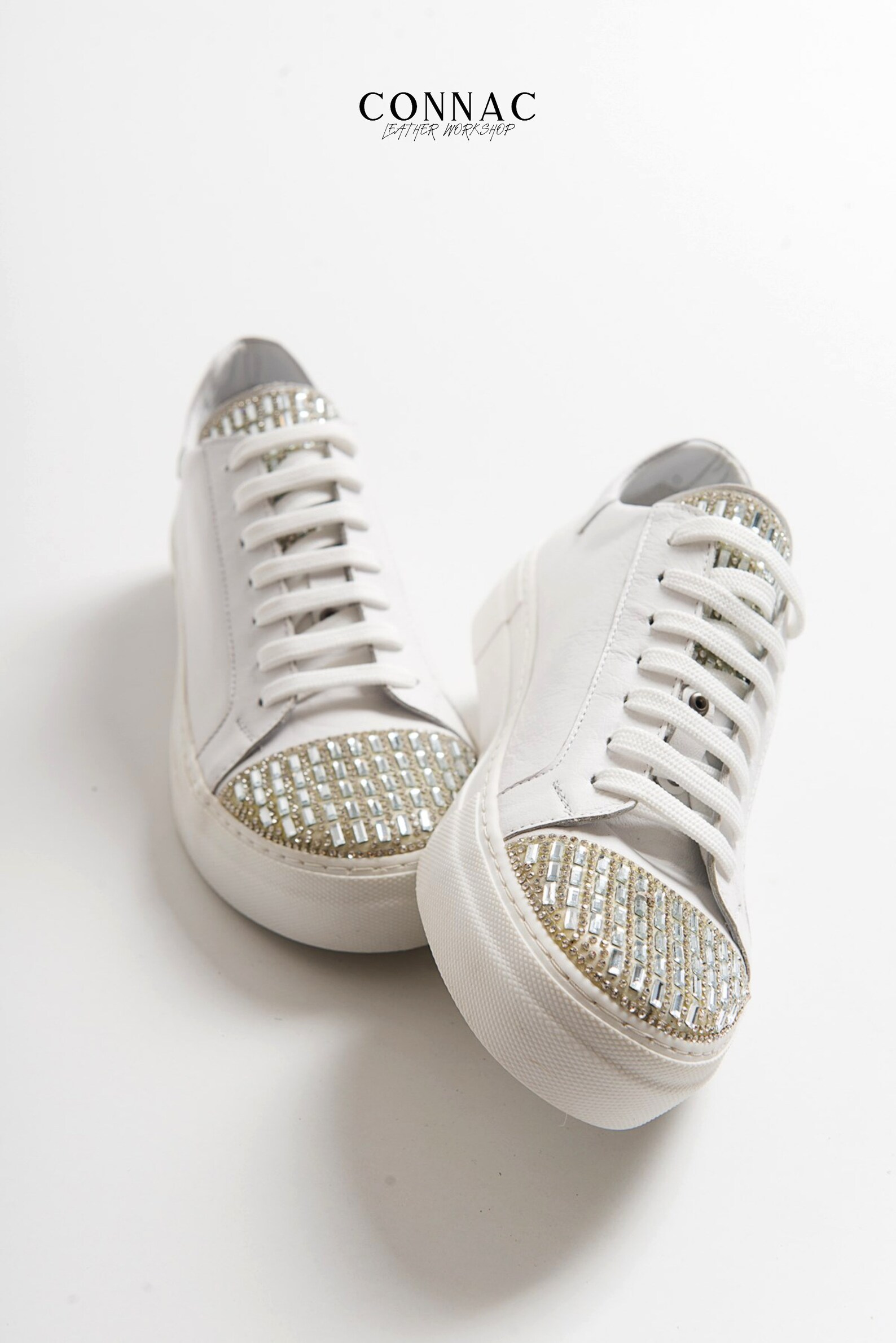 white colour leather shoes