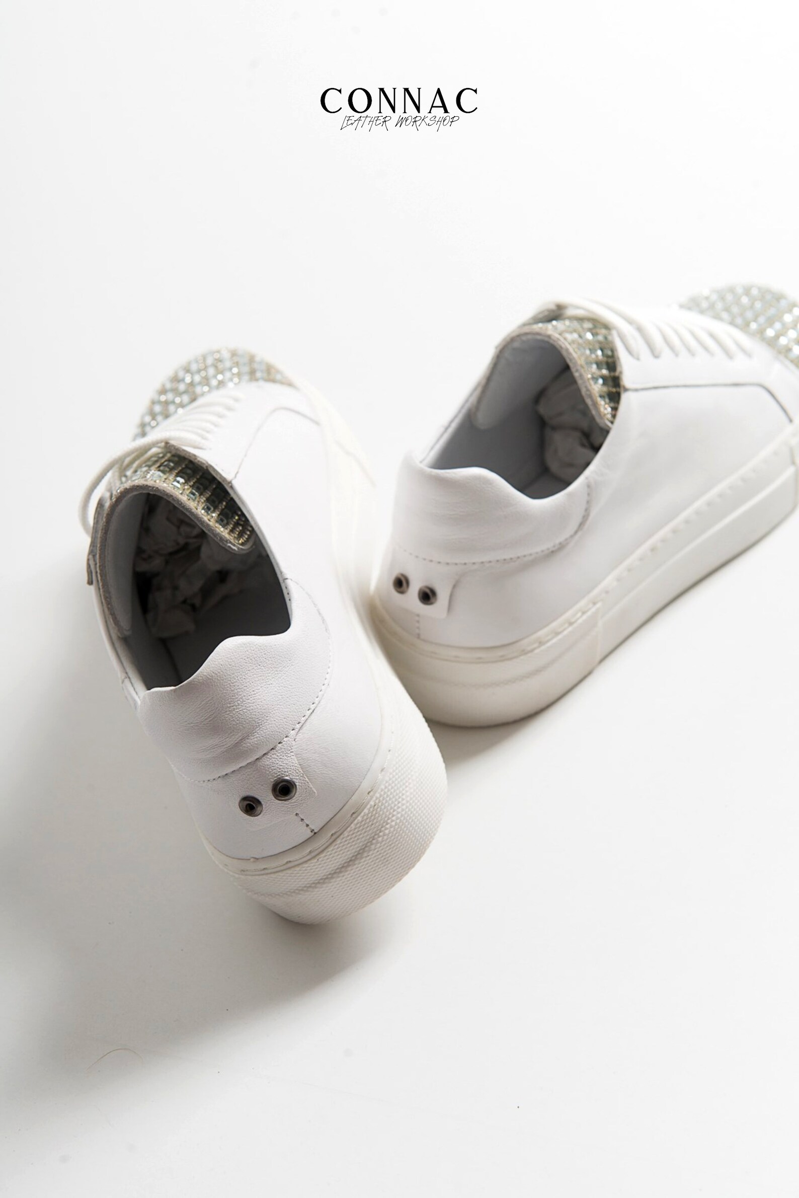white colour leather shoes