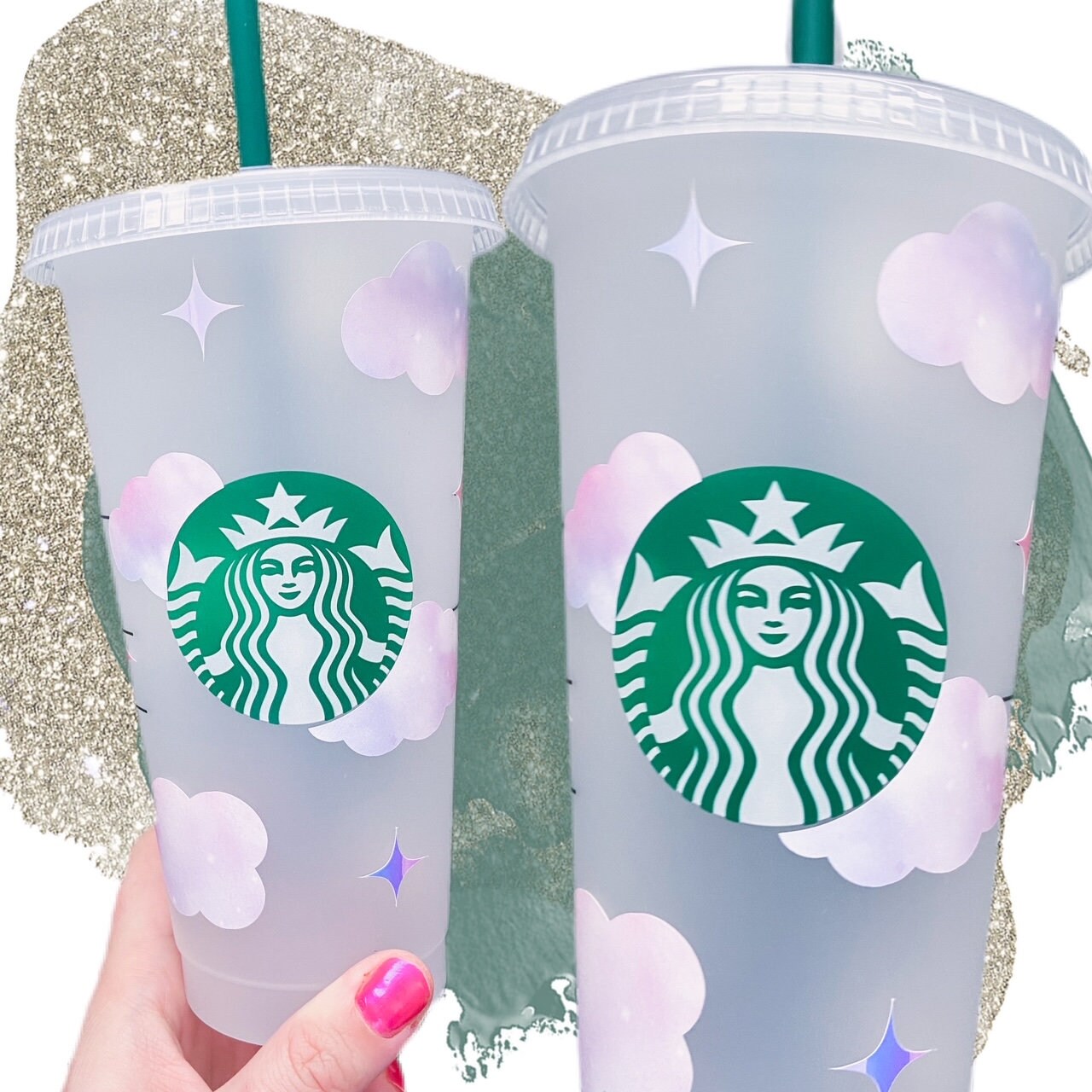 Starbucks Cold Cups UK With Cloud Print for / 2022 Starbucks Etsy UK